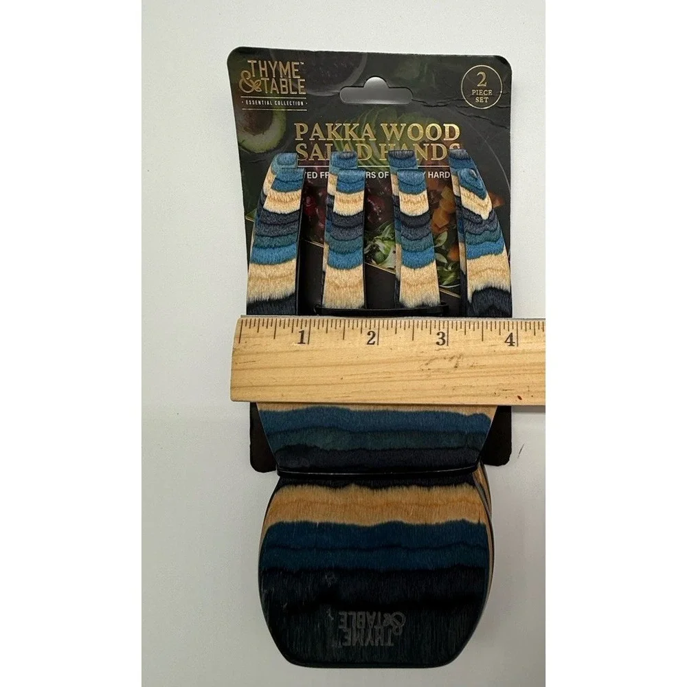 Thyme &‎ Table Pakka Wood Salad Hands - 2 Piece Set- New